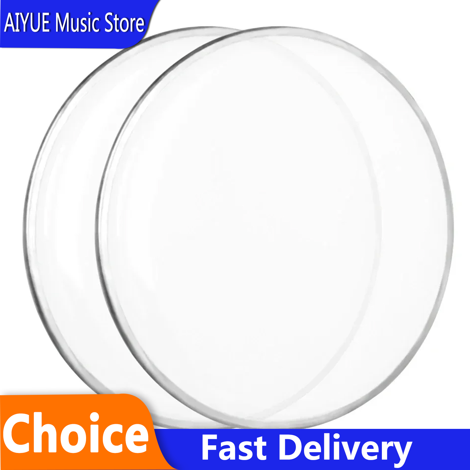 Musical Instrument Kit - 2 Pcs 6 Inch White Drum