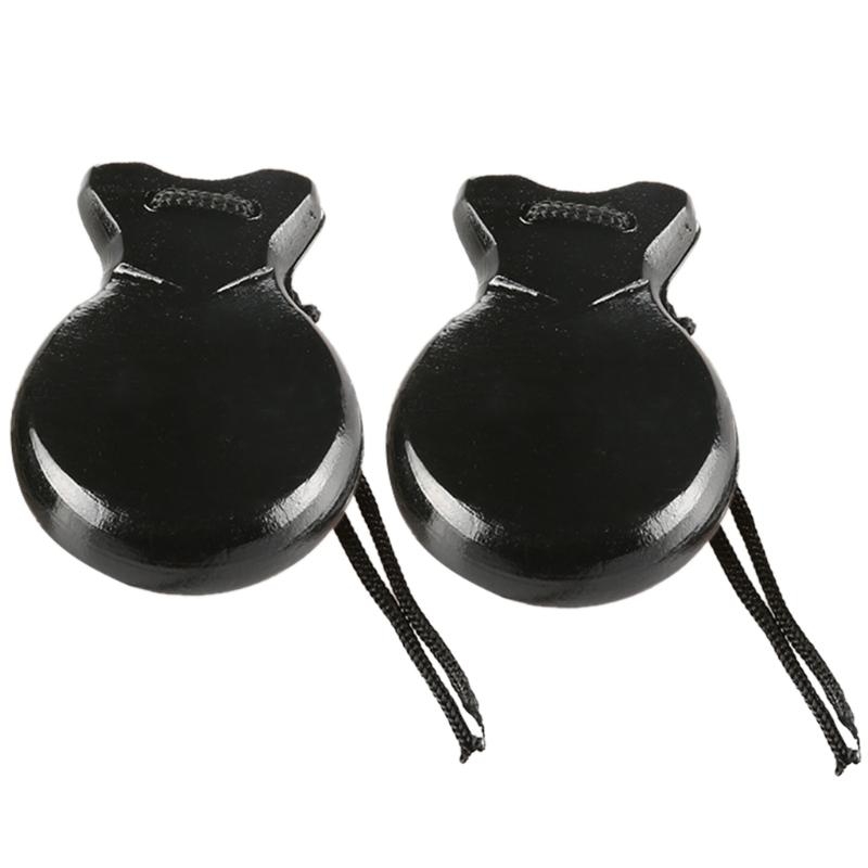 Musical Instrument Clapper - 2Pcs Traditional Castanet Wood Spanish Castanets