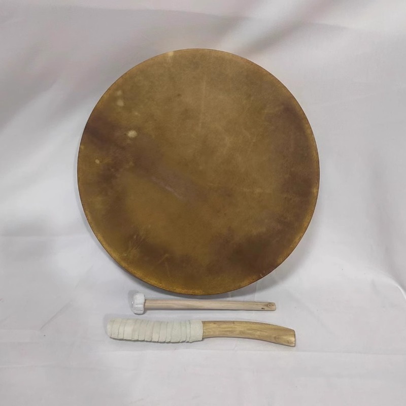 Tambourine Hand Drum - Black Sheepskin Shaman Drum Meditation Sound
