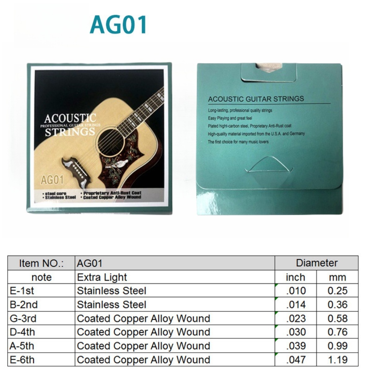 Miwayer 1 Set/6 String AG01 Ac - Musical Instrument Strings ulasan dan harga