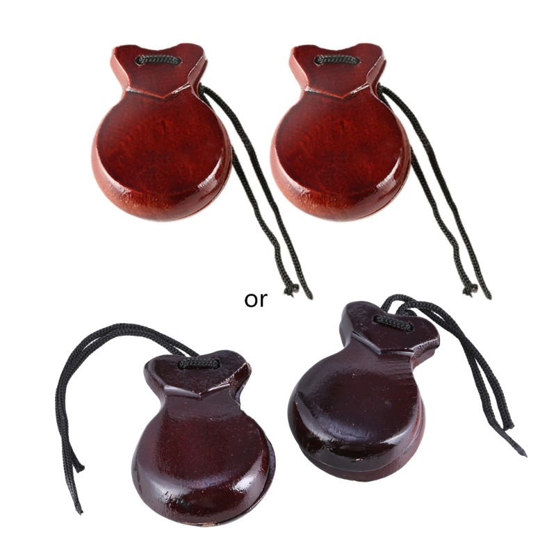 2 Pcs Wood Spanish Castanets F - Musical Instrument Clapper ulasan dan harga