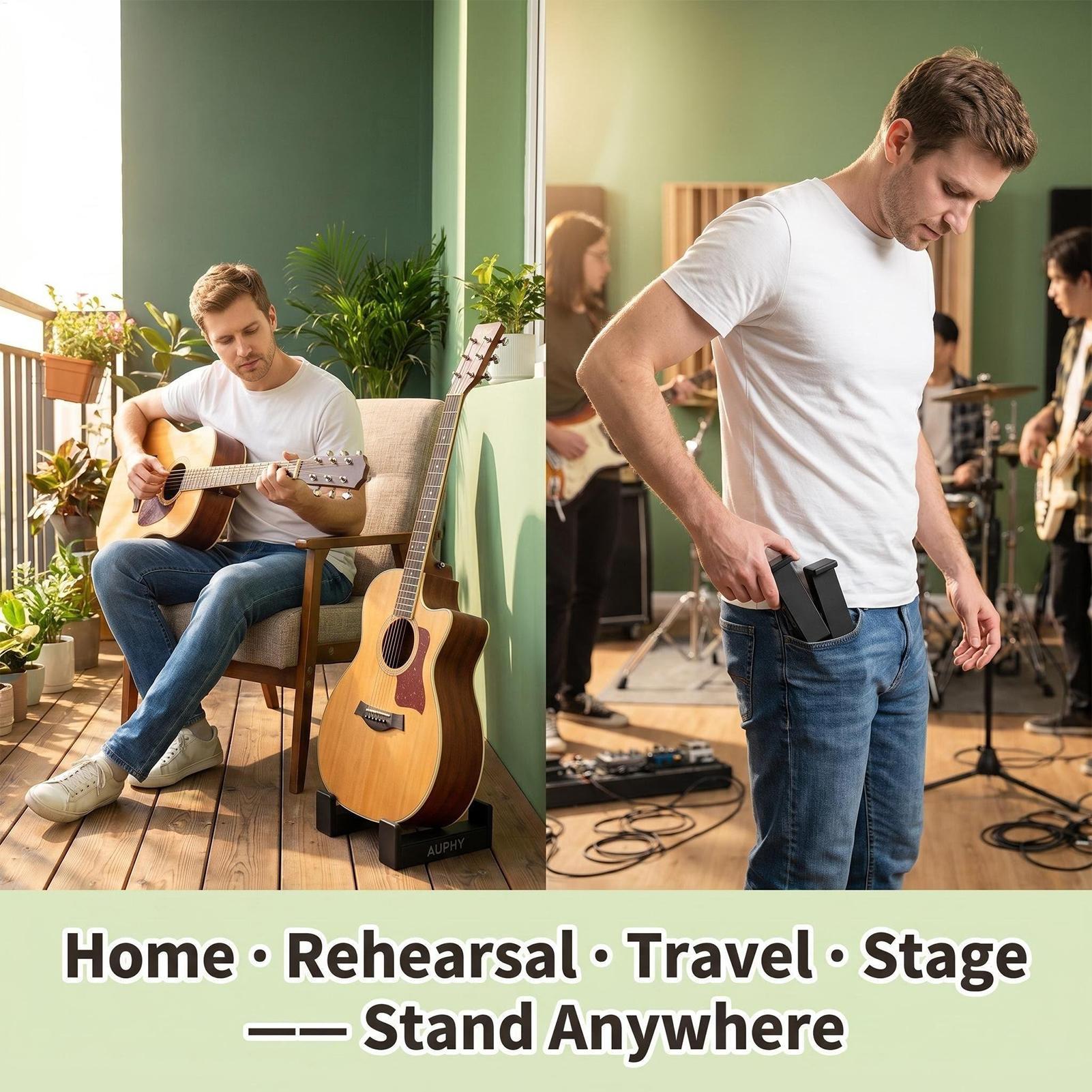 Acoustic Guitar Stand Portable - Musical Instrument Bass ulasan dan harga