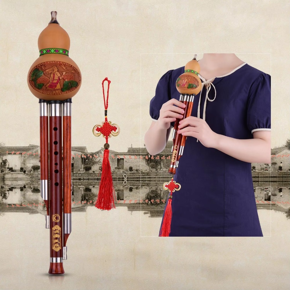 3-Tone C Key Hulusi Gourd Flut - Musical Instrument With A ulasan dan harga