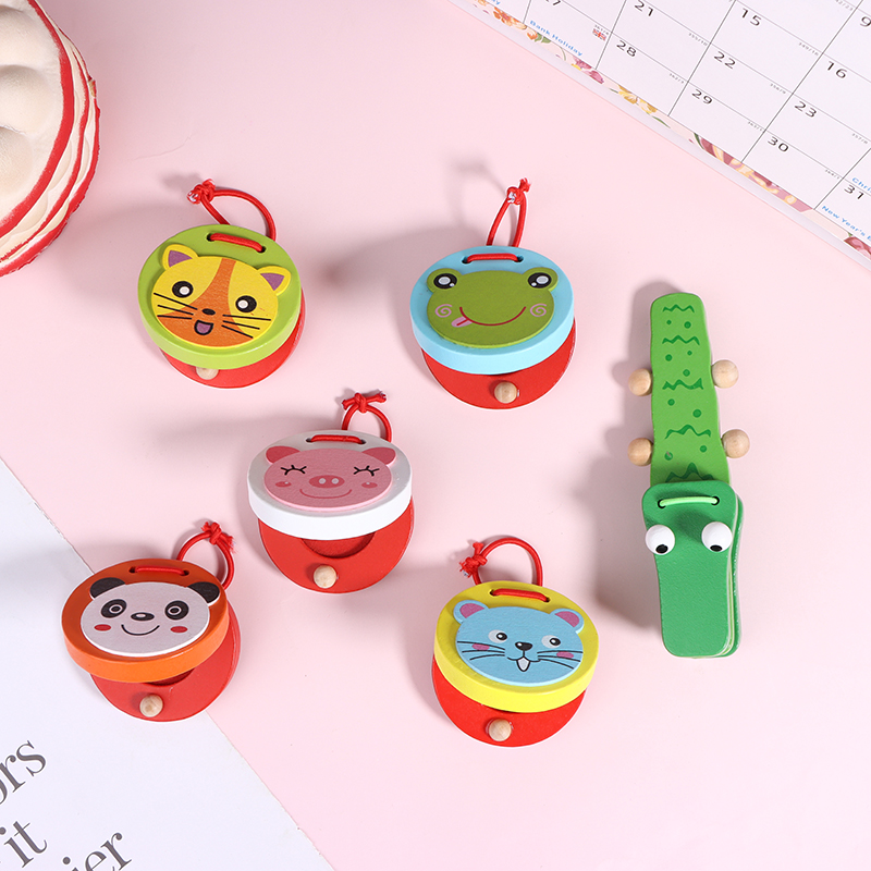 1Pc Kids Cartoon Wooden Crocod - Musical Instrument Clapper ulasan dan harga