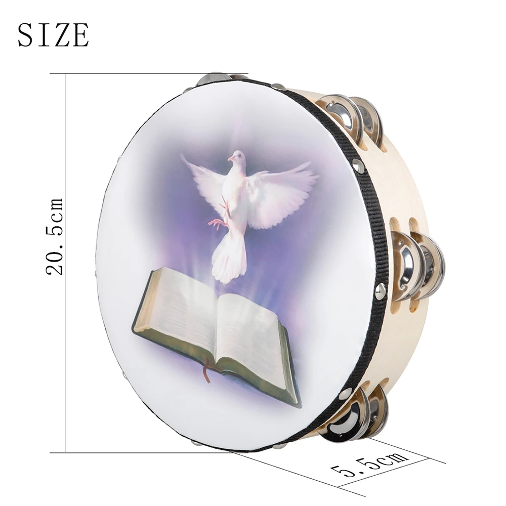 8 Inch Tambourine Peace Pigeon - Tambourine Hand Drum ulasan dan harga