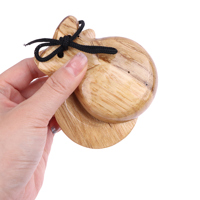 2Pcs Wooden Spanish Castanets  - Musical Instrument Clapper ulasan dan harga