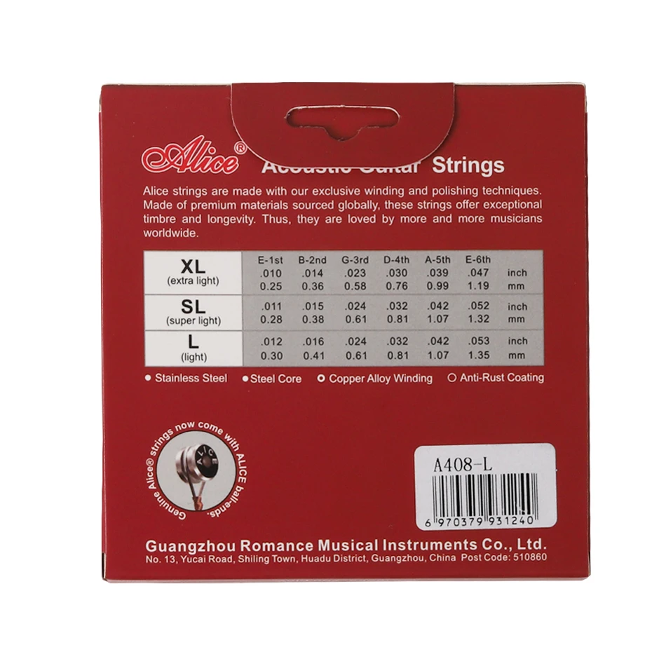 Alice A408  Full set Acoustic  - Musical Instrument Strings ulasan dan harga