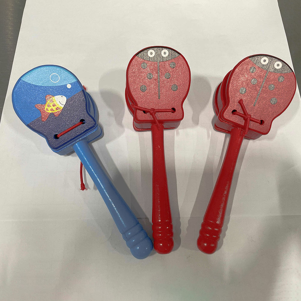 3Pcs Wooden Cartoon Castanets  - Musical Instrument Clapper ulasan dan harga