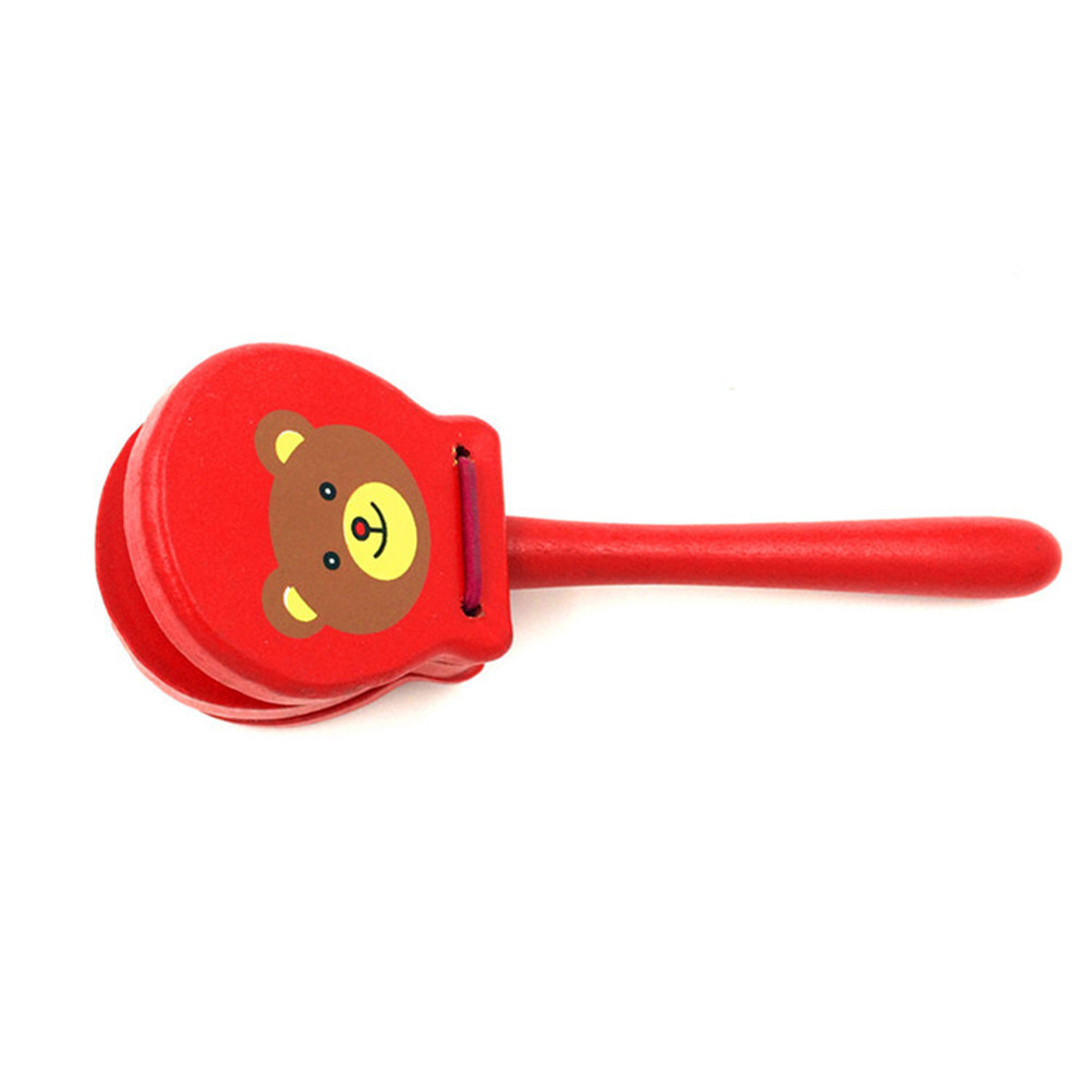 3Pcs Wooden Cartoon Castanets  - Musical Instrument Clapper ulasan dan harga