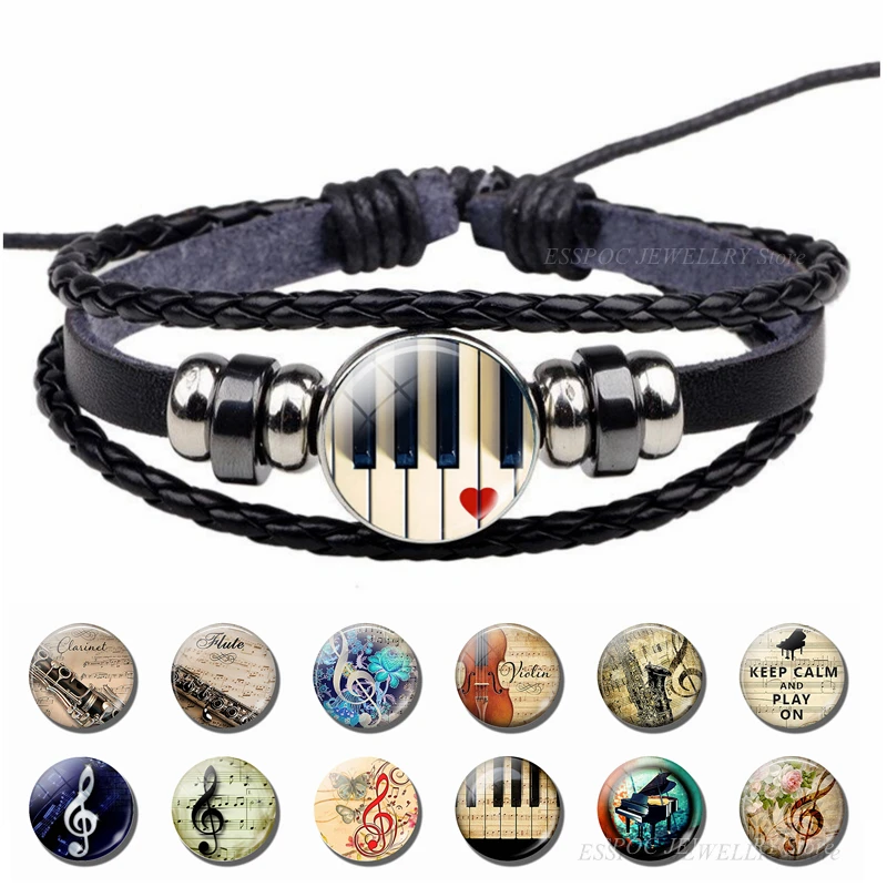 Music Notes Bracelet Vintage V - Musical Instrument Glass ulasan dan harga