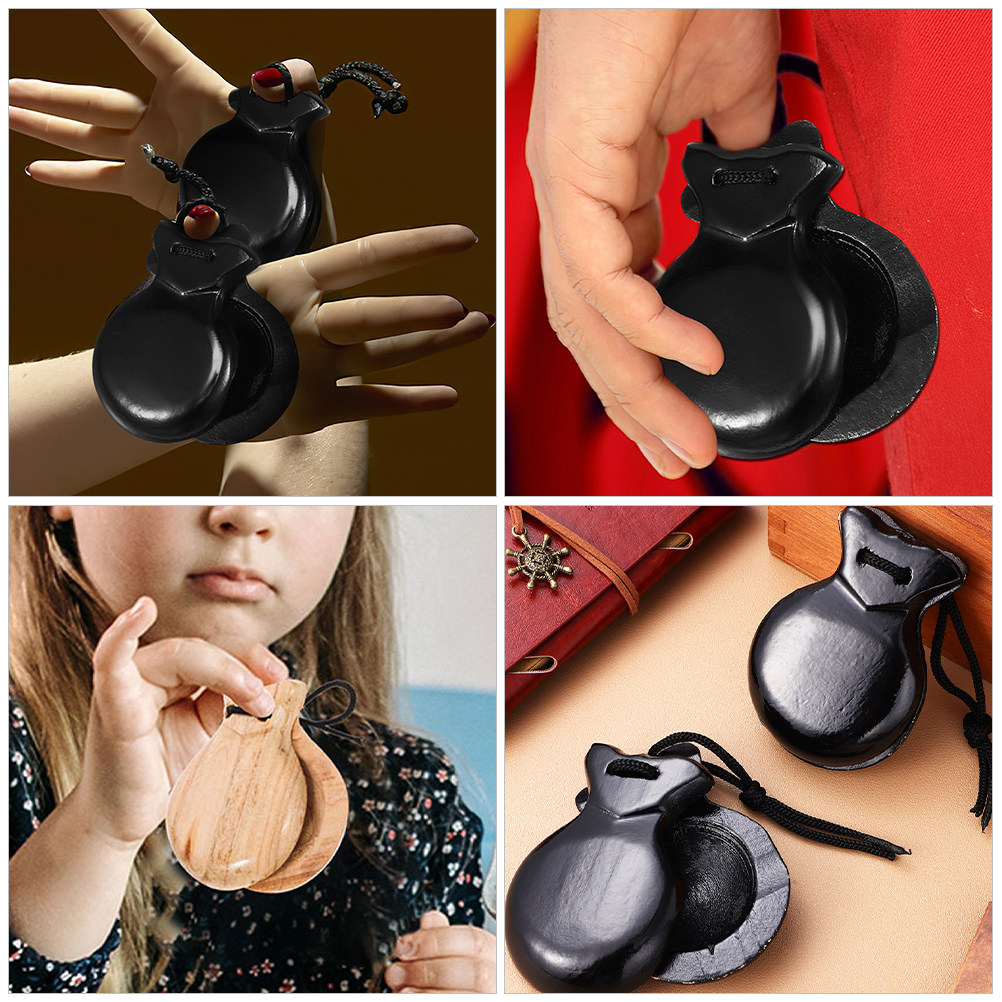 2Pcs Spanish Castanets Wooden  - Musical Instrument Clapper ulasan dan harga