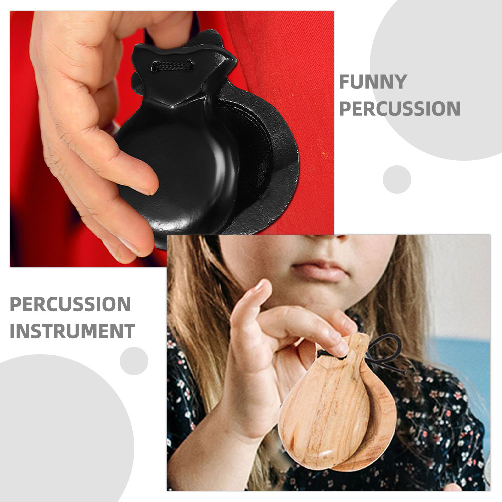 2Pcs Spanish Castanets Wooden  - Musical Instrument Clapper ulasan dan harga