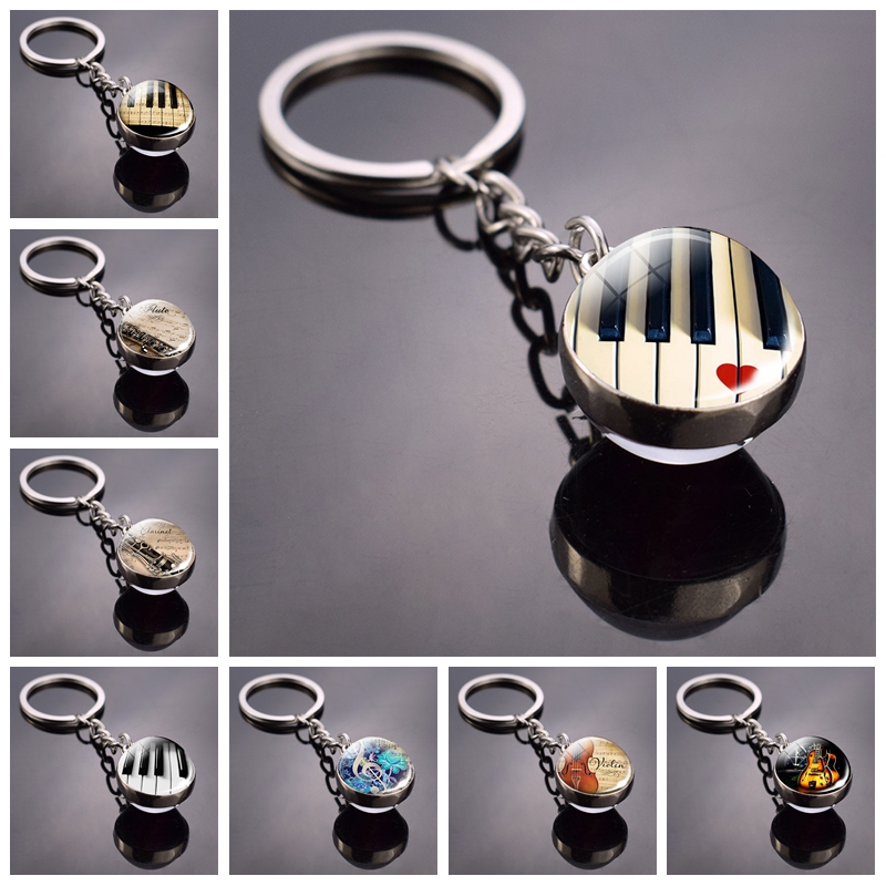 Piano Keychain Music Instrumen - Musical Instrument Glass ulasan dan harga