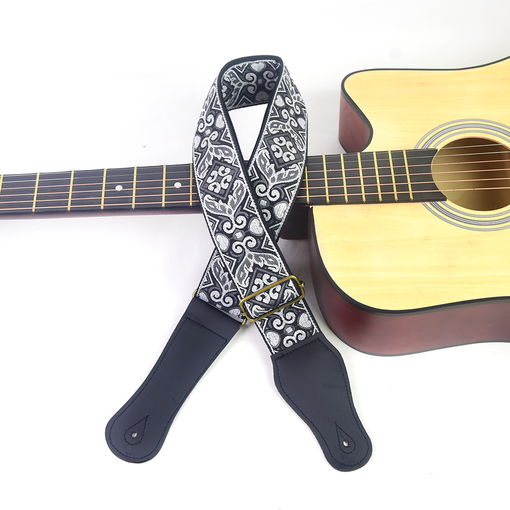 Guitar Strap Embroidered Print - Musical Instrument Bass ulasan dan harga