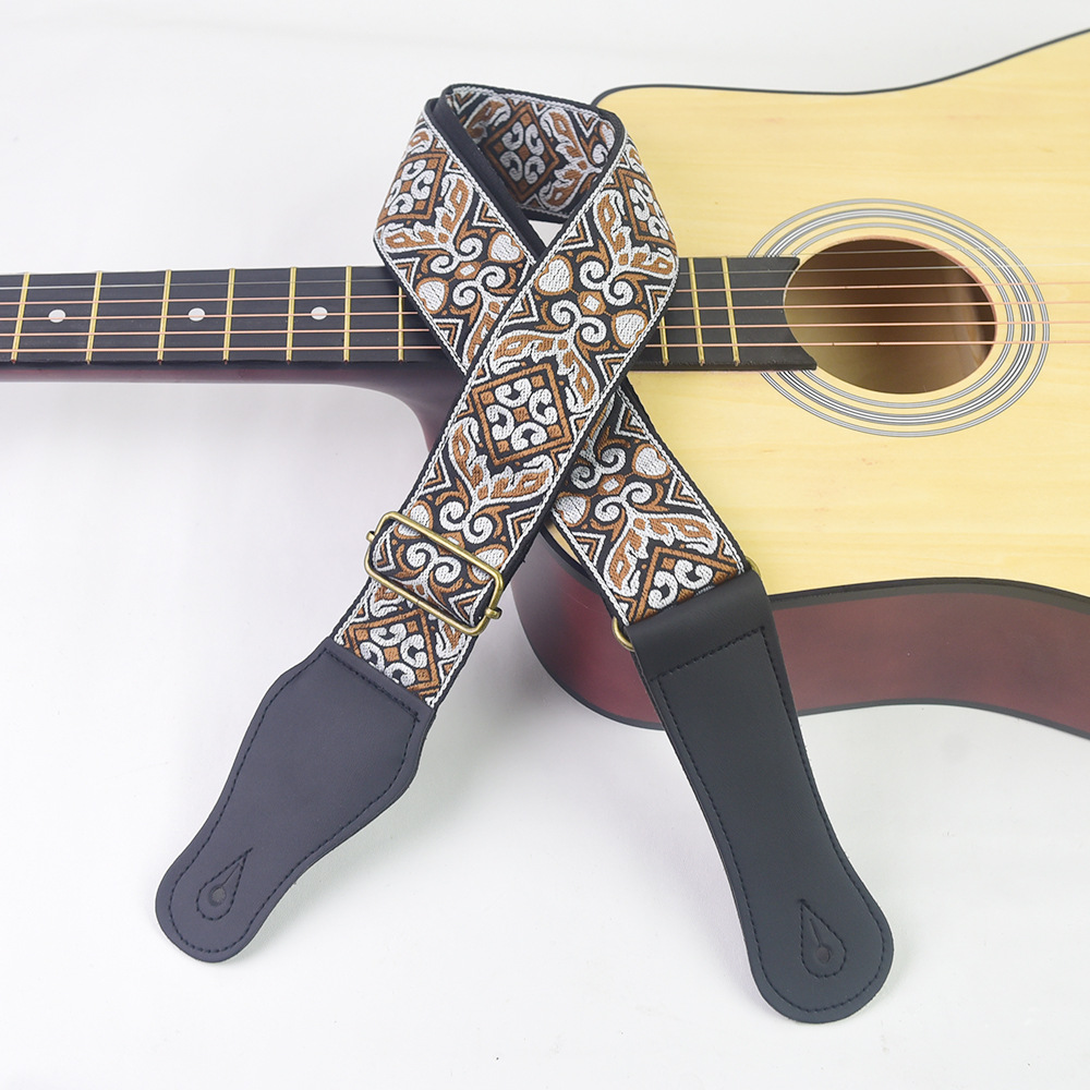 Guitar Strap Embroidered Print - Musical Instrument Bass ulasan dan harga