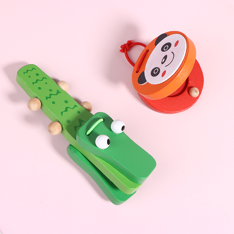 1Pc new Kids Cartoon Wooden Cr - Musical Instrument Clapper ulasan dan harga