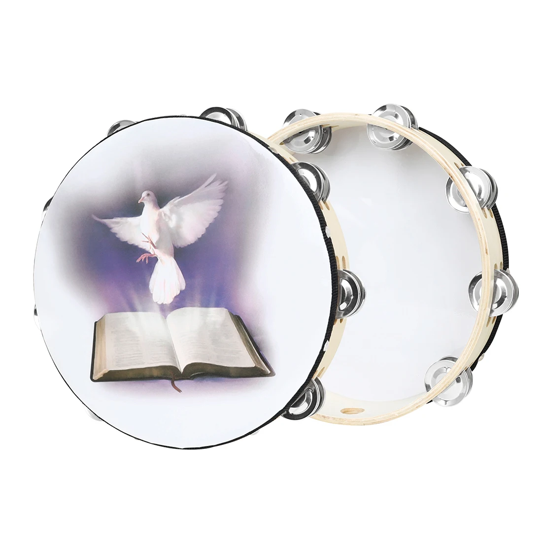 M MBAT 10-Inch Tambourine Wood - Tambourine Hand Drum ulasan dan harga