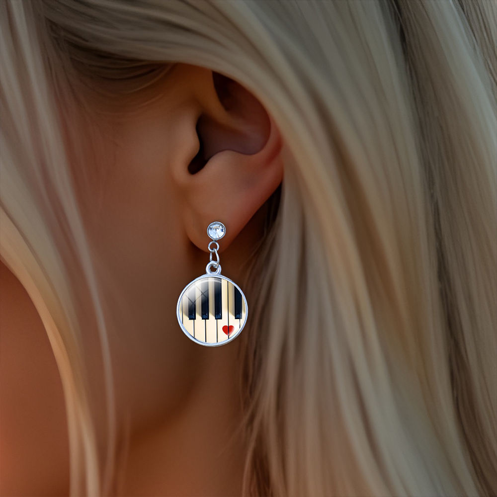 Sparkling Rhinestone Stud Earr - Musical Instrument Glass ulasan dan harga