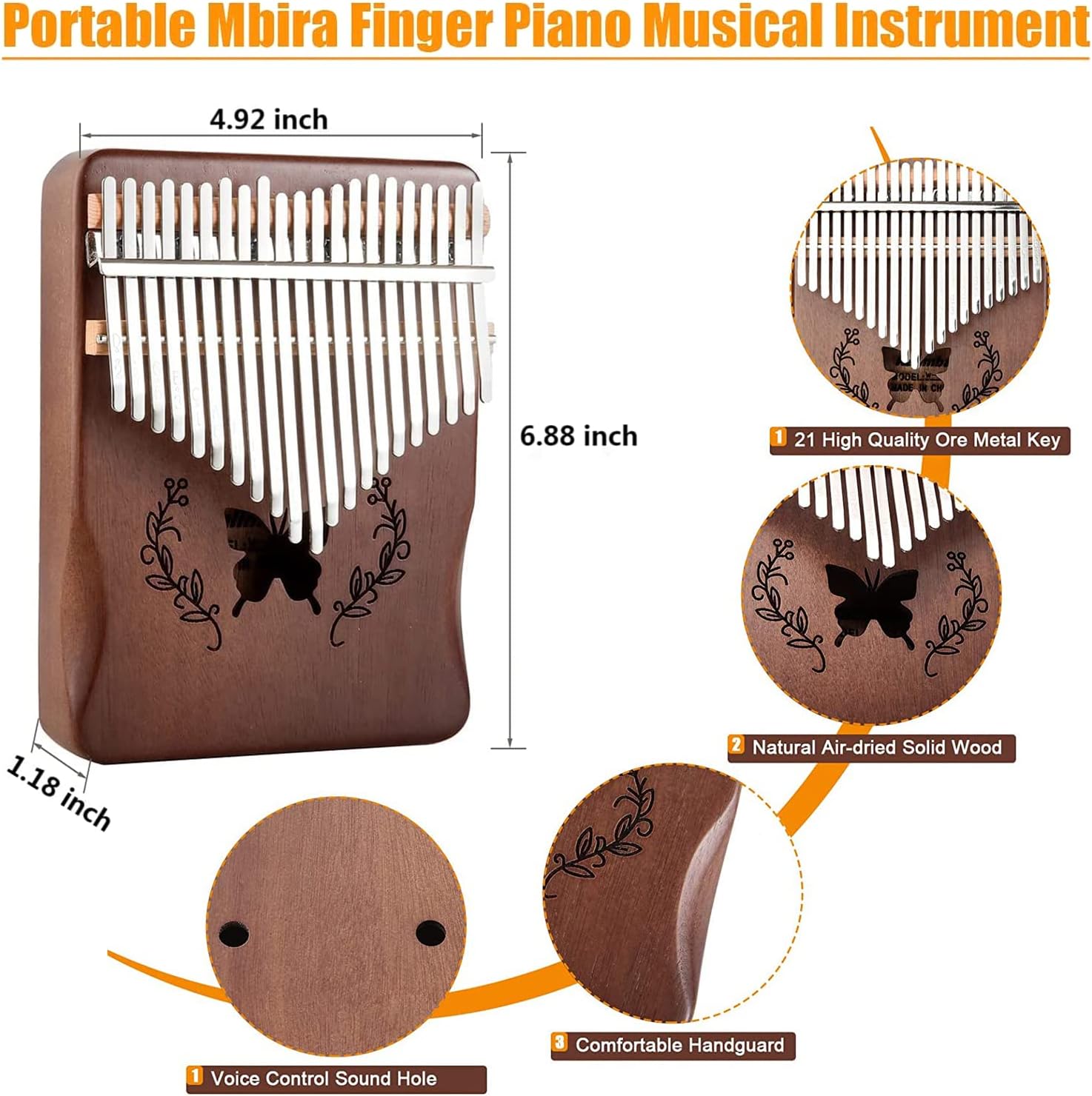Kalimba 21 Keys Thumb Piano, N - A Musical Instrument With Keys ulasan dan harga