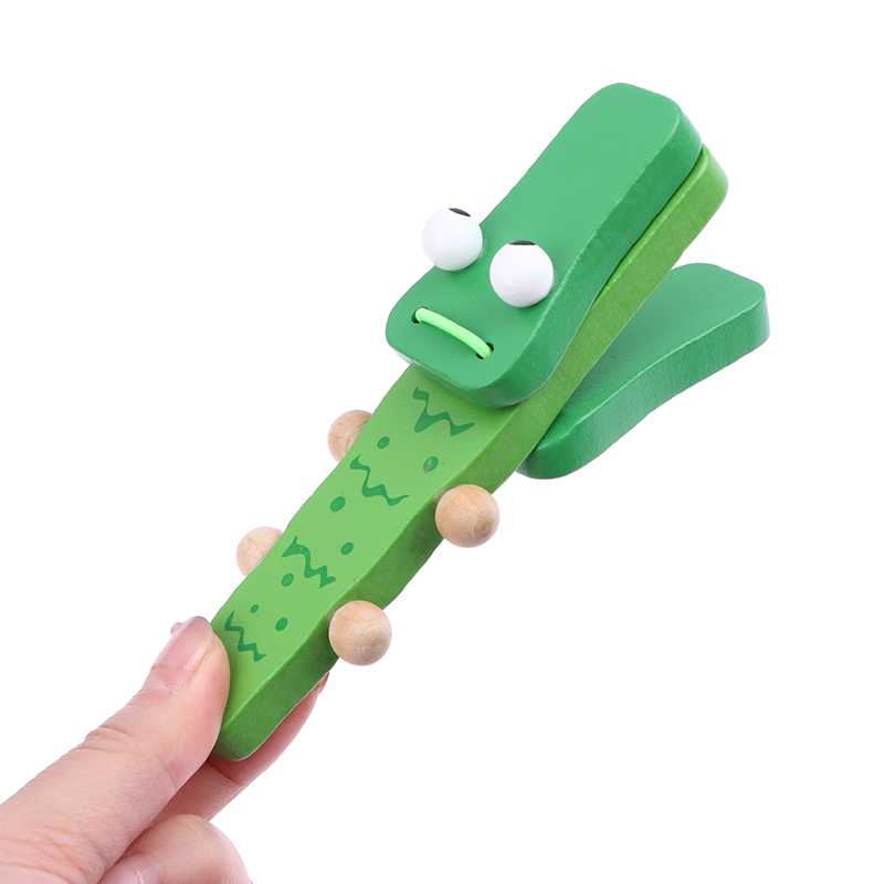1Pc Kids Cartoon Wooden Crocod - Musical Instrument Clapper ulasan dan harga